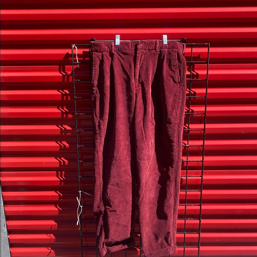 Men's Burgundy Corduroy Pants